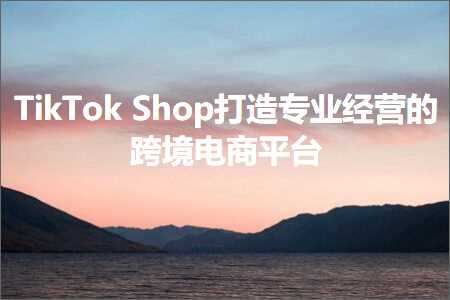 跨境电商知识:TikTokShop打造专业经营的跨境电商平台